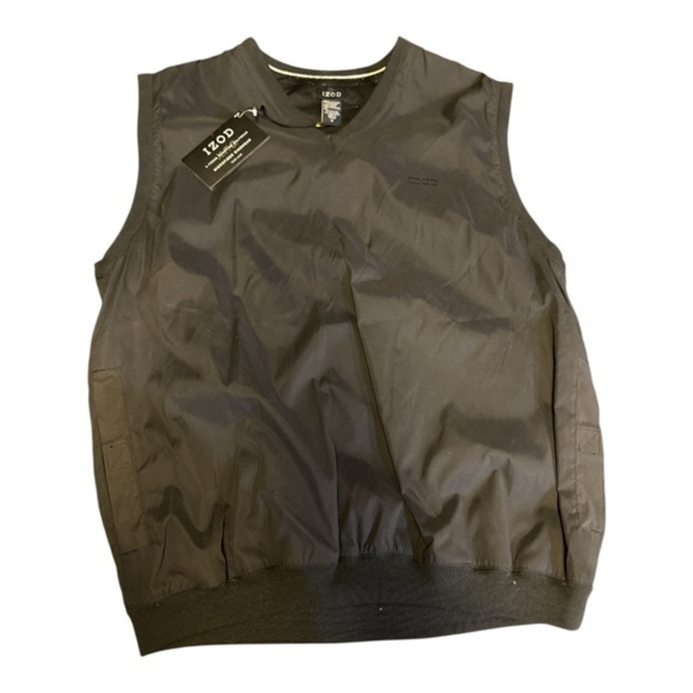 Izod Mens Black Microfiber Wind Vest Medium Xtreme Function Golfwear